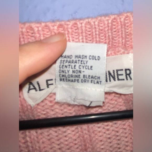 Women’s vintage granny chic knitted pink Alfred Dunner vest L - Picture 7 of 7